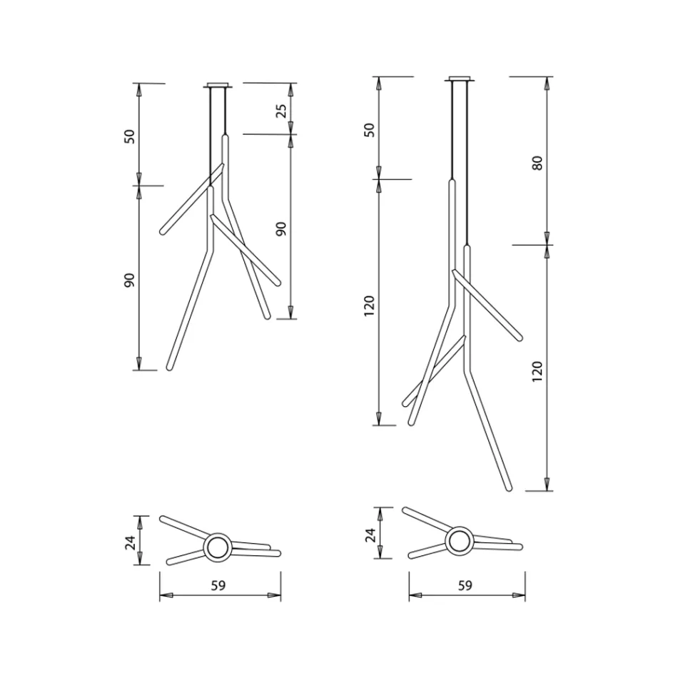 Upphängd ljuskrona med enkel rosett i trä Tillverkad i Italien - Orlov Viadurini