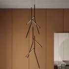 Upphängd ljuskrona med unik trärosett tillverkad i Italien - Orlov Viadurini