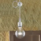 Ljuskrona rustik keramisk suspension Ferroluce Viadurini