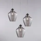 Alnitak taklampa i svart glas och metall med 3 ljuskällor Viadurini