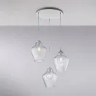 Alnitak taklampa i svart glas och metall med 3 ljuskällor Viadurini