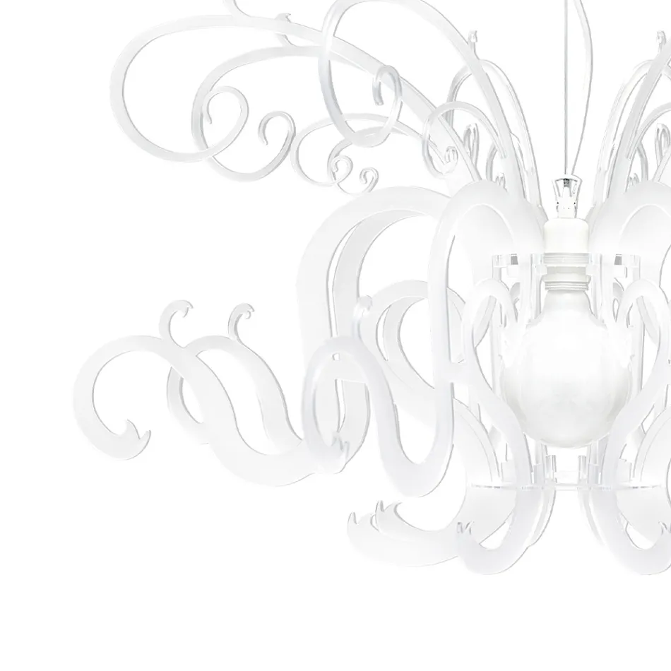 Upphängningskrona i vit plexiglasåtervinningsbar design - Sancho Viadurini