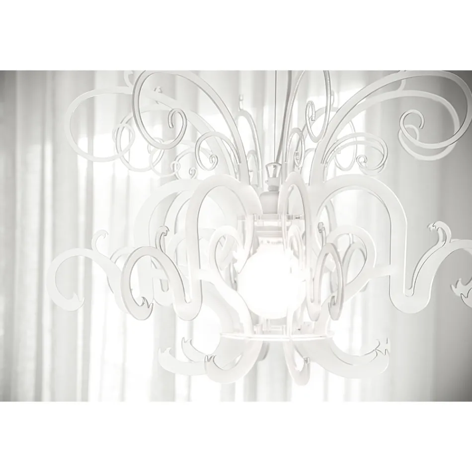 Upphängningskrona i återvinningsbart vitt eller svart plexiglas - Sancho Viadurini