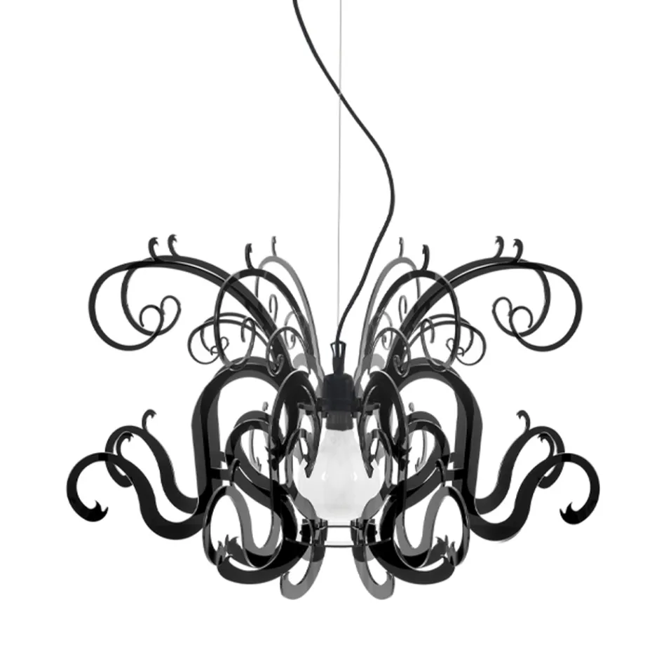 Upphängningskrona i återvinningsbart vitt eller svart plexiglas - Sancho Viadurini