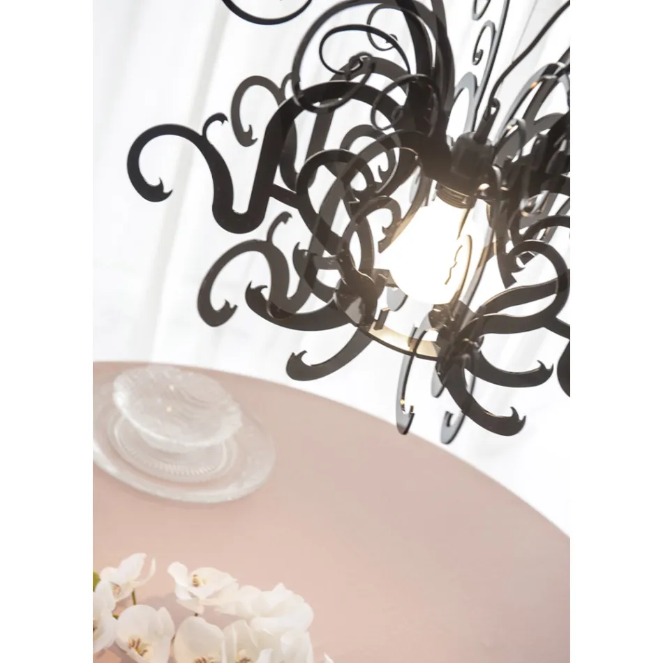 Upphängningskrona i återvinningsbart vitt eller svart plexiglas - Sancho Viadurini