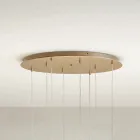 Guldmålad metall hängande ljuskrona med 8 LED-ljus - Ceder Viadurini