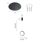 Guldmålad metall hängande ljuskrona med 8 LED-ljus - Ceder Viadurini