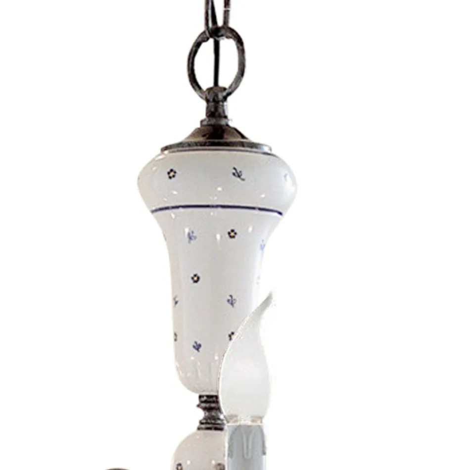 Handgjord ljuskrona i keramik och antik mässing - Sanremo Viadurini