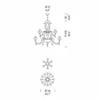 Handgjord 18 ljuskrona i Venedigglas, tillverkad i Italien - Regina Viadurini