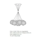 Handgjord ljuskrona i Venedig glas och metall - Bolle Balloton Viadurini