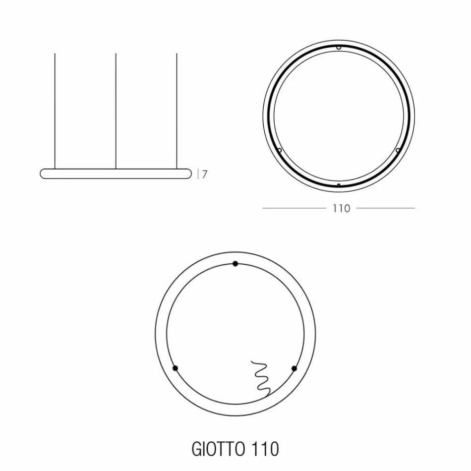 Vit ljuskrona med metallrosett Tillverkad i Italien - Slide Giotto Viadurini