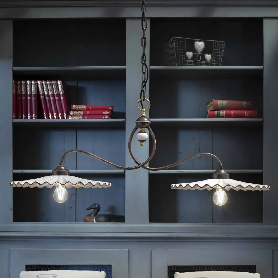 Ljuskrona rocker polerad keramiska Ferroluce L&#39;Aquila Viadurini