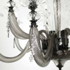 Klassisk ljuskrona 12 ljus blåst glas blommiga detaljer - Bluminda Viadurini