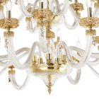 Klassisk ljuskrona 18 lampor i italienskt lyxigt handgjort glas - saltlösning Viadurini