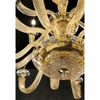 Klassisk ljuskrona 18 lampor i handgjorda glas och kristaller - Magrena Viadurini