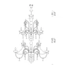 Klassisk ljuskrona 36 lampor i Venedigglas Tillverkad i Italien - Florentinsk Viadurini