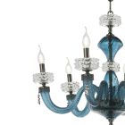 Klassisk 6-ljus ljuskrona i italienskt lyxigt handgjort glas - saltlösning Viadurini