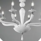 Classic 8 Lights Handgjord Rigaton och metall ljuskrona i glas - Fievole Viadurini