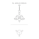 Klassisk hantverkskrona i blåst vitt venetianskt glas - Elsa Viadurini