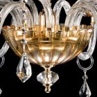 desgin klassiska ljuskrona 9 lampor och glas Fine CRISallo Viadurini