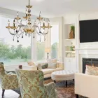 desgin klassiska ljuskrona 9 lampor och glas Fine CRISallo Viadurini