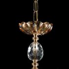 klassiska ljuskrona i kristall och glas 3 lampor Belle, tillverkad i Italien Viadurini