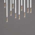 Ljuskrona med 10 LED-lampor i målad metall och justerbara kablar - lärk Viadurini