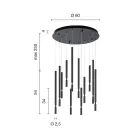 Ljuskrona med 12 LED-lampor i målad metall och justerbara kablar - lärk Viadurini