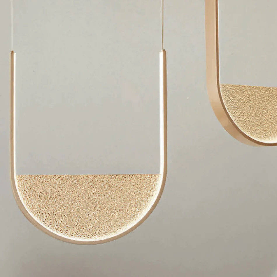 Ljuskrona med 2 lysdioder med löstagbar insats i granulerat glas - Catalpa Viadurini