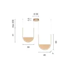 Ljuskrona med 2 lysdioder med löstagbar insats i granulerat glas - Catalpa Viadurini