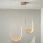 Ljuskrona med 2 lysdioder med löstagbar insats i granulerat glas - Catalpa Viadurini