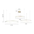 Ljuskrona med 2 eller 3 horisontella Roronde LED-lampor i målad metall - Mulberry Viadurini