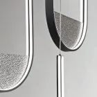 Ljuskrona med 3 lysdioder med löstagbar insats i granulerat glas - Catalpa Viadurini