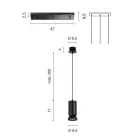 Ljuskrona med 3 lysdioder i pulverlackerad aluminium och justerbar kabel - Buxus Viadurini