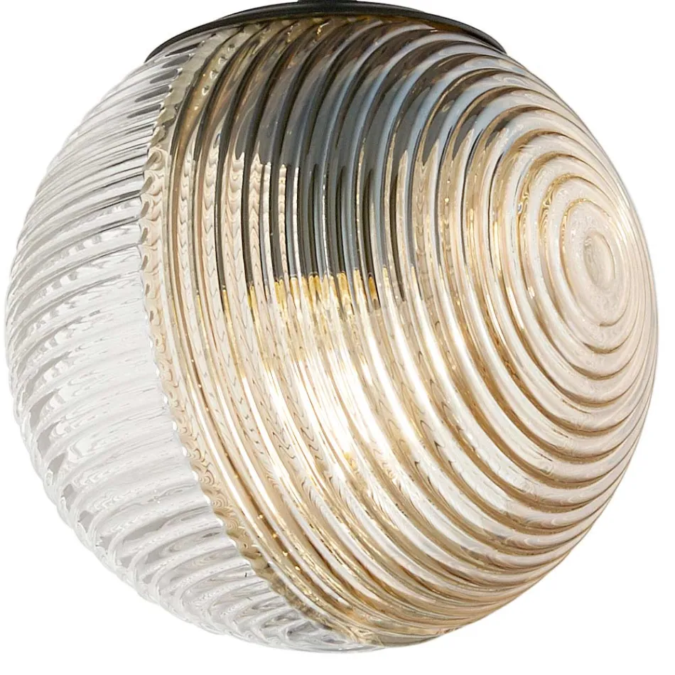 Ljuskrona med 3 ljus i blåst glas i form av en sfär tillverkad i Italien - Prilla Viadurini