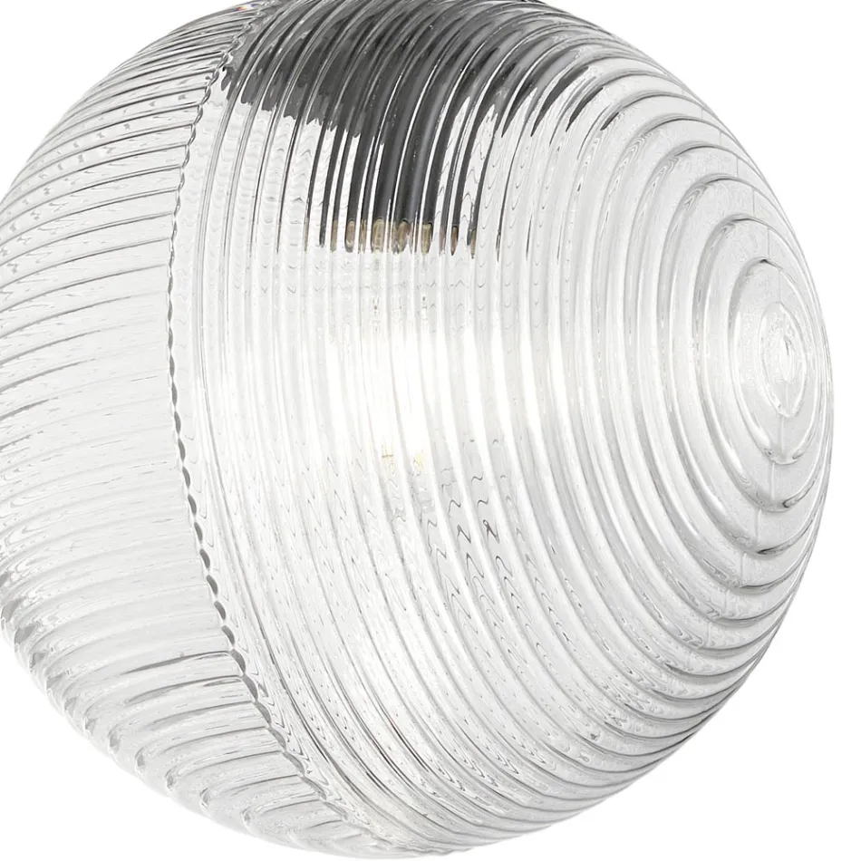 Ljuskrona med 3 ljus i blåst glas i form av en sfär tillverkad i Italien - Prilla Viadurini