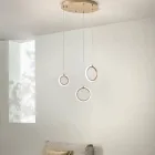 Ljuskrona med 3 LED-lampor i målad metall och valfritt glas - cederträ Viadurini