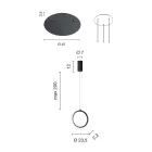 Ljuskrona med 3 LED-lampor i målad metall och valfritt glas - cederträ Viadurini