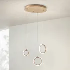 Ljuskrona med 3 LED-lampor i målad metall och valfritt glas - cederträ Viadurini