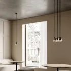 Ljuskrona med 6 lampor i järn och glas Tillverkad i Italien - Molnigt Viadurini