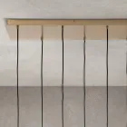 Ljuskrona med 6 lampor i blåst glas i form av en sfär tillverkad i Italien - Prilla Viadurini