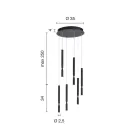 Ljuskrona med 6 LED-lampor i målad metall och justerbara kablar - lärk Viadurini