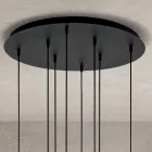 Ljuskrona med 8 lampor i blåst glas i form av en sfär tillverkad i Italien - Prilla Viadurini