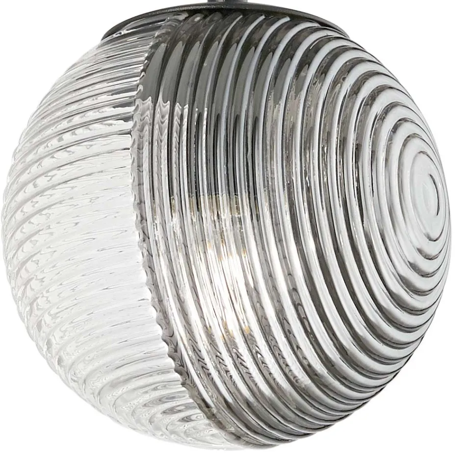 Ljuskrona med 8 lampor i blåst glas i form av en sfär tillverkad i Italien - Prilla Viadurini