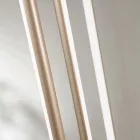 Ljuskrona med 8 LED-lampor i guldmålad metall och justerbara kablar - Orange Viadurini