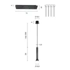 Ljuskrona med guldmålad metallram och justerbara kablar - Björk Viadurini