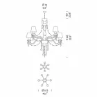 Artisan Venetian Glass 12 Lights Ljuskrona, tillverkad i Italien - Milagros Viadurini