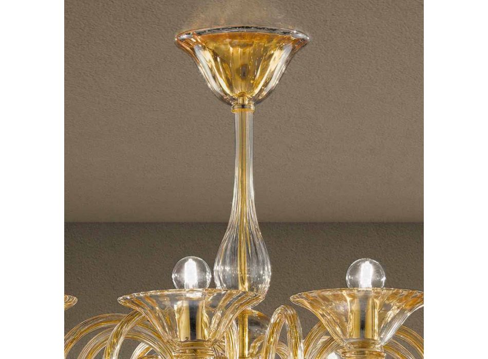 12 ljus handgjord ljuskrona i venetiansk glas tillverkad i Italien - Margherita Viadurini
