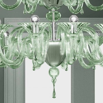 18 ljus ljuskrona i venetiansk glas handgjord i Italien - Margherita