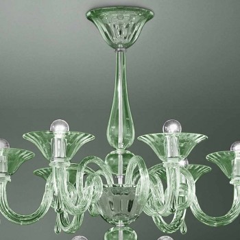 18 ljus ljuskrona i venetiansk glas handgjord i Italien - Margherita